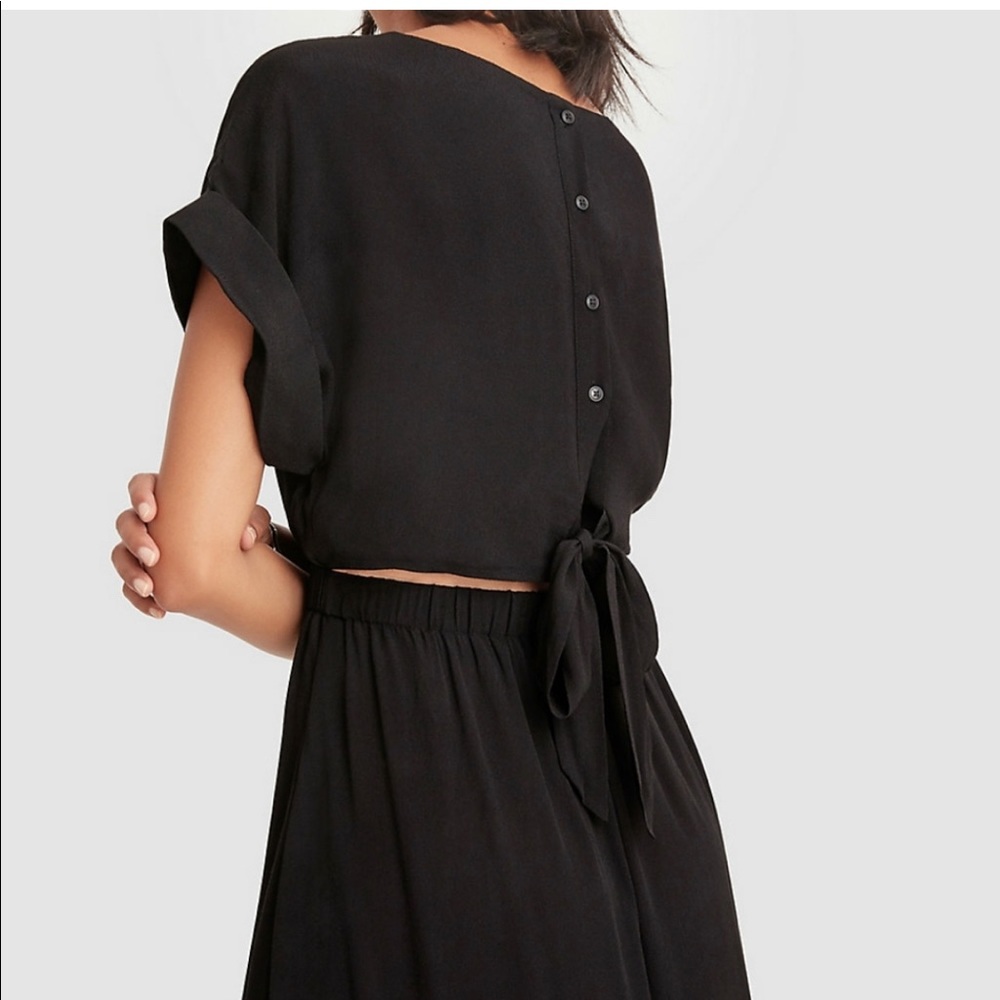 Ann Taylor Black Button-Back Dress
